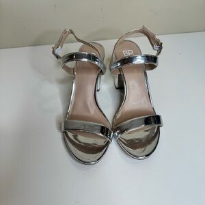 Bp lulu sling back silver heeled sandals